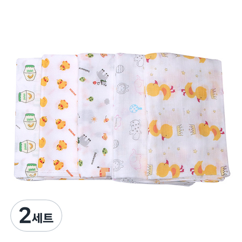 베베원 사각 천기저귀 겸 다용도타올 5종 세트, C-SET, 2세트