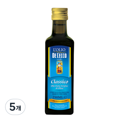 데체코 올리오 엑스트라 버진 디 올리바, 250ml, 5개