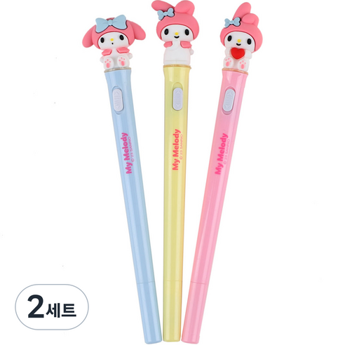 산리오캐릭터즈 피규어 라이트펜 마이멜로디 3종 세트, 혼합색상, 2세트