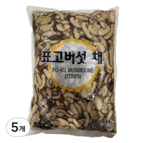 청은 표고버섯 채 파우치, 3kg, 5개