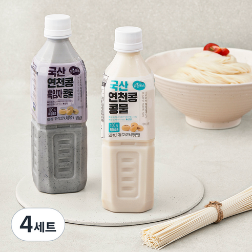 맑은물에 국산 연천콩 콩물과 풍국면 콩국수키트 2인분, 1.2kg, 4세트