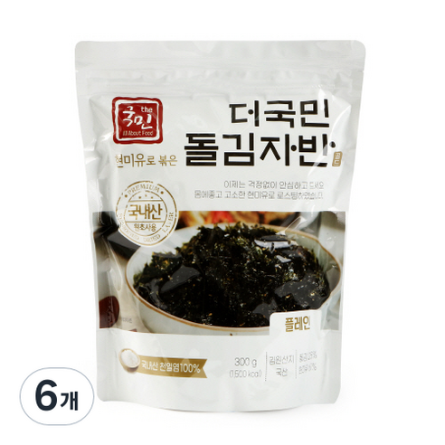 더국민 현미유로 볶은 돌김자반, 6개, 300g
