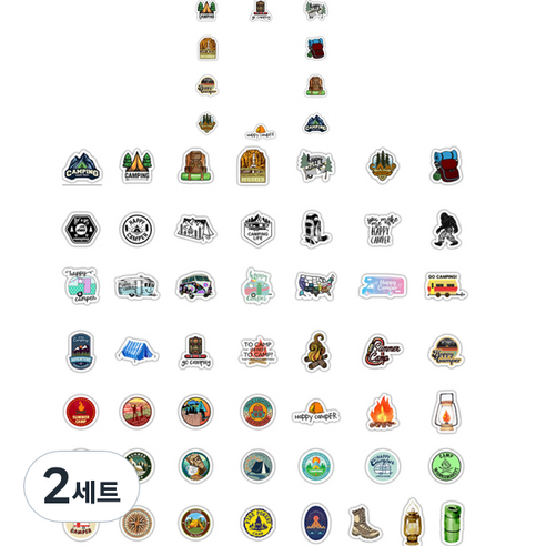 폴딩 꾸미기 감성 DIY 스티커 50p, 캠핑2, 2세트