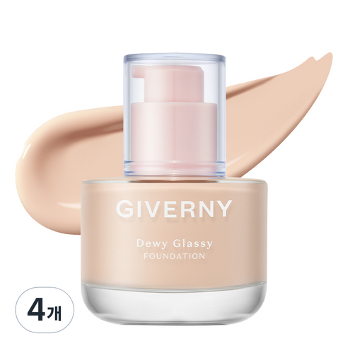 지베르니 듀이 글래시 파운데이션 30ml, 13NW 페일 아이보리, 4개
