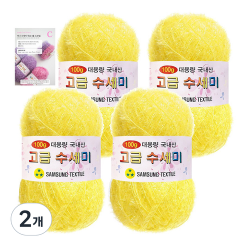 야나 대용량 수세미 100g x 4p + C 인쇄도안 8종 세트, 109 노랑, 2개