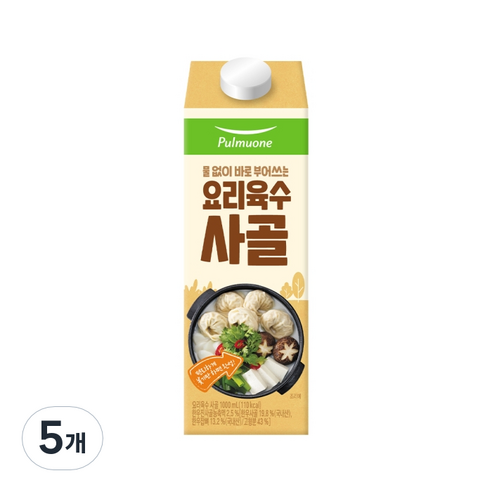 풀무원 요리육수 사골, 1000ml, 5개