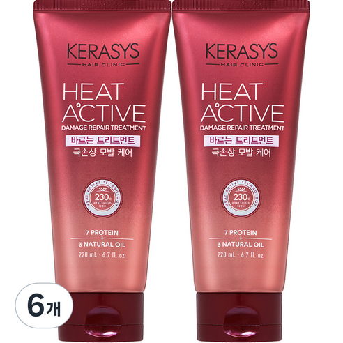 케라시스 히트 액티브 극손상 헤어 바르는 트리트먼트, 220ml, 6개