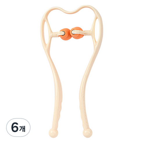피어니스트 목 지압 스트레칭 롤러, 오렌지, 6개