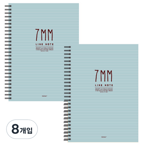톡톡팬시 7mm라인 스프링노트, 민트, 8개입