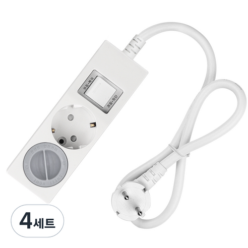스윗홈 과부하차단 통합절전형 2구 멀티탭 + 안전커버, 0.7m, 4세트