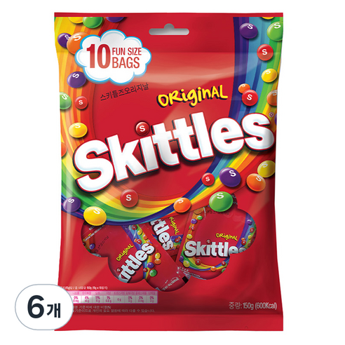스키틀즈 오리지날, 150g, 6개