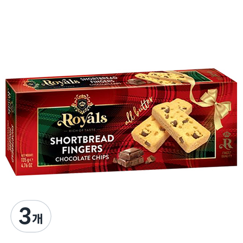버겐 로얄즈 초콜릿칩 쇼트브레드 핑거스, 135g, 3개