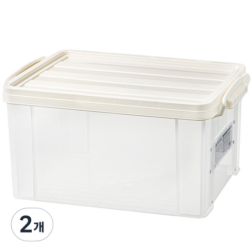 코멧 국내생산 다용도 모던 수납박스, 아이보리, 2개