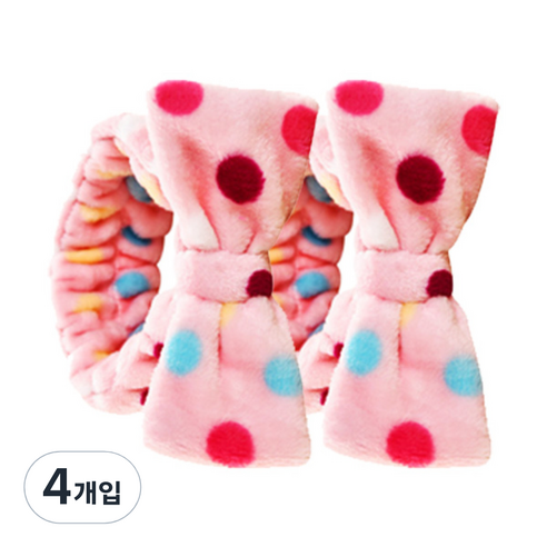 더자카 러블리 패턴 리본 머리띠, Y377LBBI231, 4개