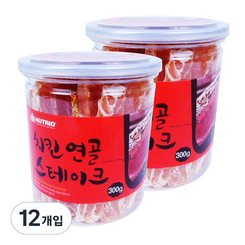 뉴트리오 스테이크 반려견 간식, 치킨연골맛, 300g, 12개