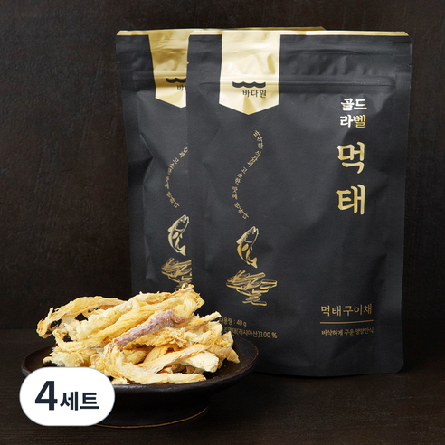 바다원 골드라벨 먹태 40g x 2봉 + 요즘 핫한소스 20g x 2봉 세트, 4세트