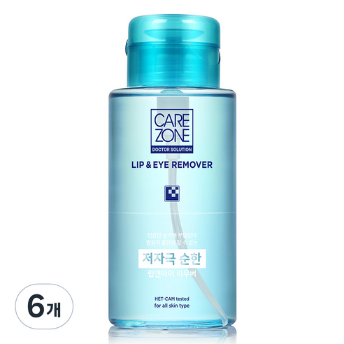 케어존 저자극 립 앤 아이리무버, 300ml, 6개