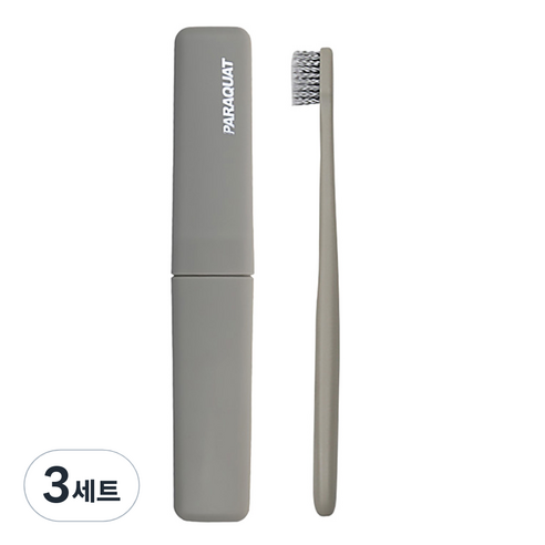DM 알럽홈 삼각 케이스 칫솔 세트 카키그레이, 3세트