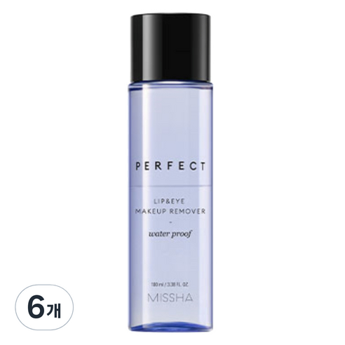 미샤 퍼펙트 메이크업 워터프루프 립 앤 아이 리무버, 6개, 100ml