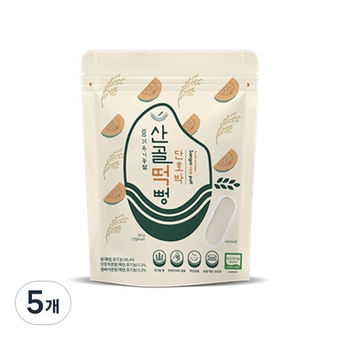 에코맘의산골이유식 산골떡뻥, 단호박맛, 20g, 5개