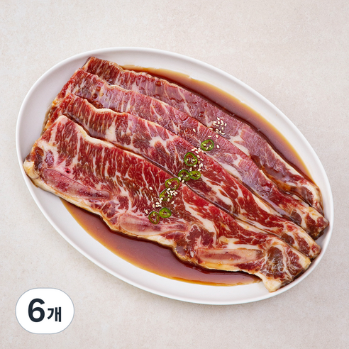 곰곰 양념 소 LA 갈비 (냉장), 1kg, 6개