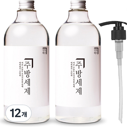 살림백서 주방세제 자몽향 + 전용펌프 세트, 1L, 12개