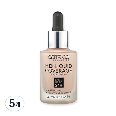캐트리스 HD 리퀴드 커버리지 파운데이션 30ml, 020호 로즈베이지, 5개
