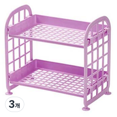 알포유 데스크탑 2단 접이식 수납랙, 3개, 3번 퍼플