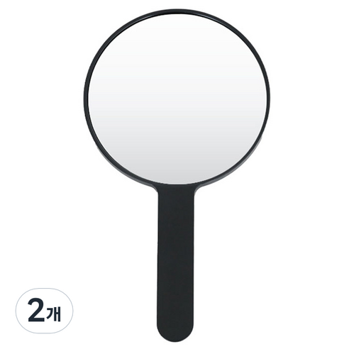생활공식 원형 손거울, 블랙, 2개