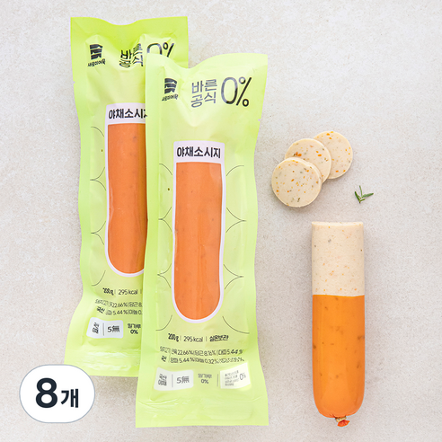 새로미어묵 바른공식 0% 야채소시지, 200g, 8개