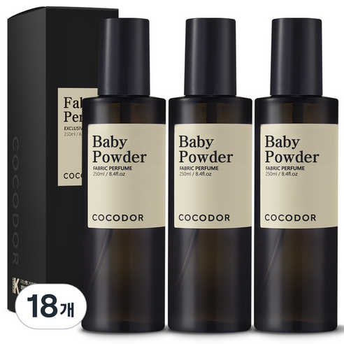 코코도르 룸 앤 패브릭 퍼퓸 섬유탈취제, 250ml, 18개, 베이비 파우더