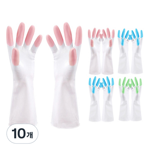 블럭마트 주방 고무장갑 랜덤 발송, 랜덤발송, 대(L), 10개