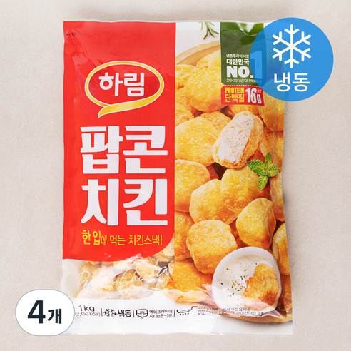 하림 팝콘치킨 (냉동), 1kg, 4개