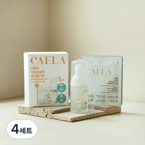 카엘라 여성청결제 폼 + 티슈 5p 트래블 키트 세트, 30ml, 4세트
