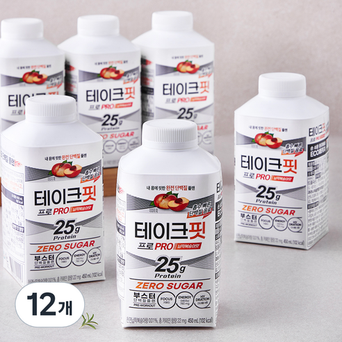 남양유업 테이크핏 프로 납작복숭아맛, 450ml, 12개