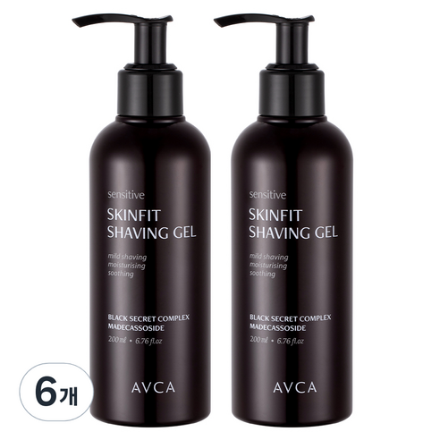 아브카 센서티브 스킨핏 쉐이빙 젤, 6개, 200ml