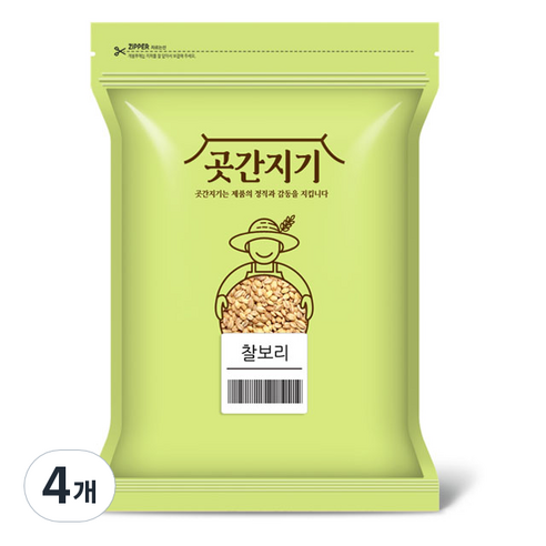 곳간지기 찰보리, 1kg, 4개