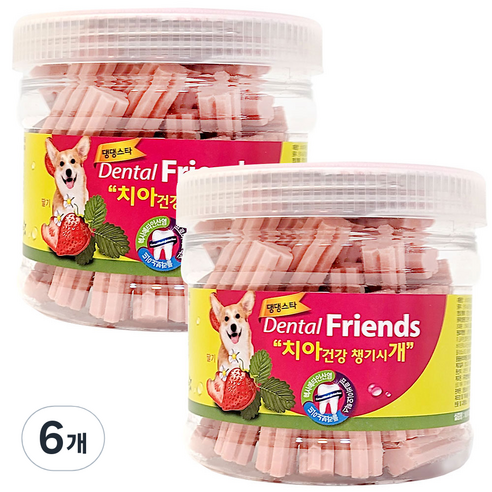 댕댕스타 덴탈프렌즈 강아지 간식, 딸기, 300g, 6개
