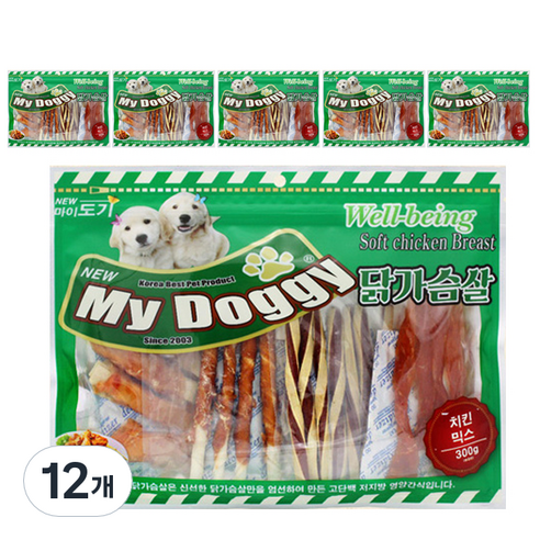 마이도기 강아지 믹스 간식, 치킨믹스, 300g, 12개