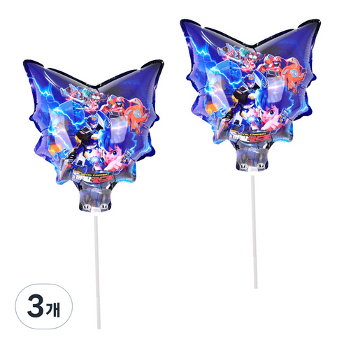 파티쇼 놀이동산 캐릭터 스틱 풍선 메탈카드봇 2p, 3개