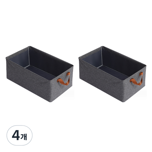 앞날창창 접이식 다용도 옷장 수납 정리함, 그레이, 4개