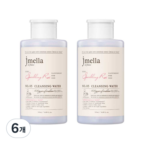 제이멜라 인 프랑스 스파클링 로제 클렌징 워터, 500ml, 6개
