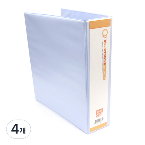 알파 투명 O링 바인더 A4 3공 7cm, 혼합 색상, 4개