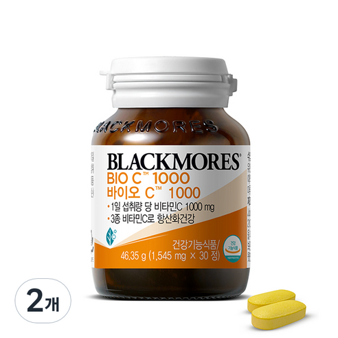 블랙모어스 비타민C 바이오C 1000 46.35g, 30정, 2개