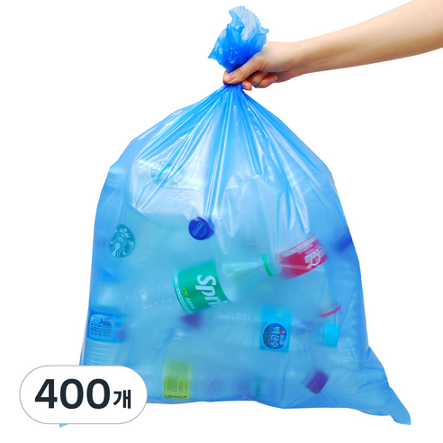 그린팩코리아 다용도 평판 비닐봉투 파랑, 30L, 400개