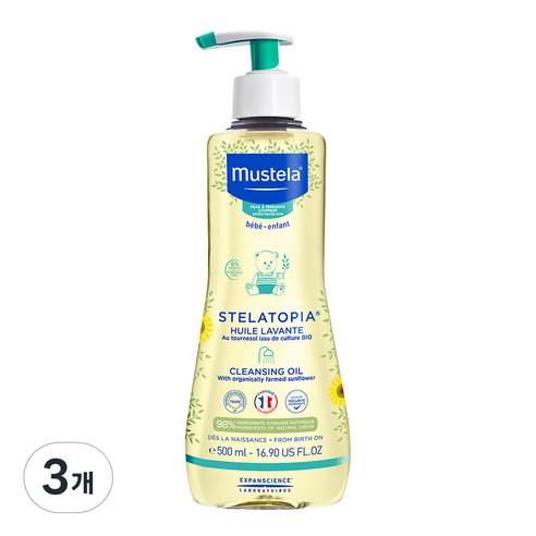 무스텔라 스텔라토피아 클렌징 오일, 500ml, 3개