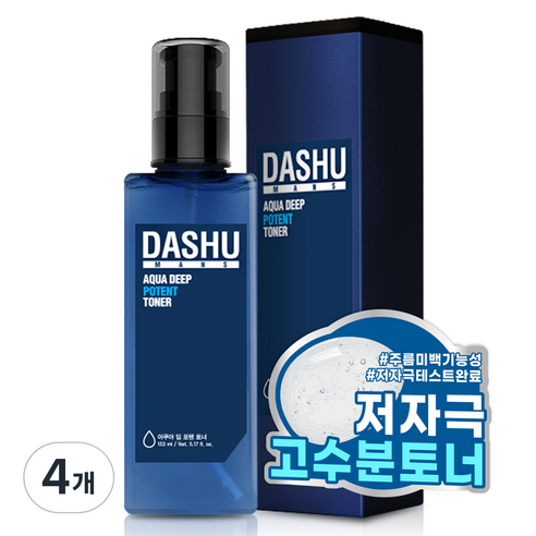 다슈 맨즈 아쿠아 딥 포텐 토너, 153ml, 4개