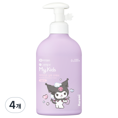 그린핑거 마이키즈 샴푸 프레쉬 쿠로미 그리너리 향, 320ml, 4세트