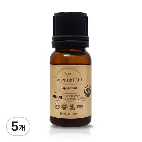 퓨어스 페퍼민트 오일 허브향, 10ml, 5개