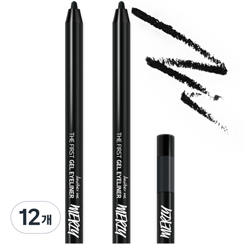 머지 더 퍼스트 젤 아이라이너 0.5g, 블랙문, 12개